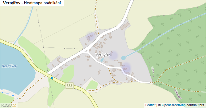 Vernýřov - mapa podnikání