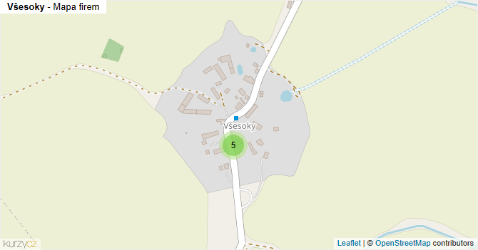 Všesoky - mapa firem
