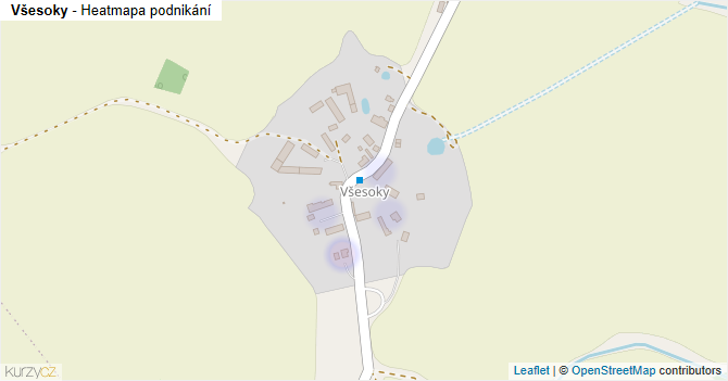 Všesoky - mapa podnikání