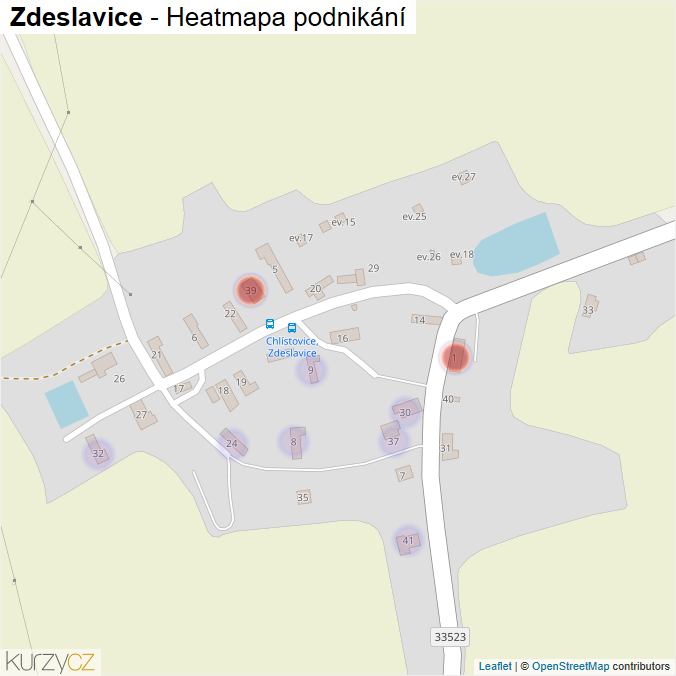 Mapa Zdeslavice - Firmy v části obce.