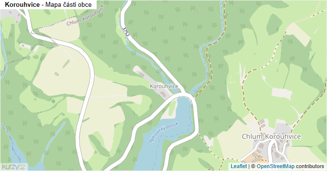 Korouhvice - mapa části obce