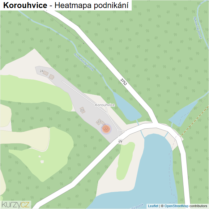 Mapa Korouhvice - Firmy v části obce.