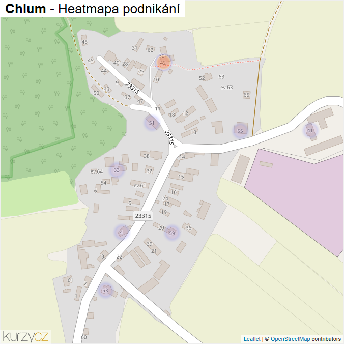 Mapa Chlum - Firmy v části obce.