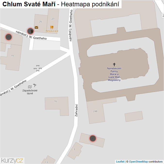 Mapa Chlum Svaté Maří - Firmy v obci.