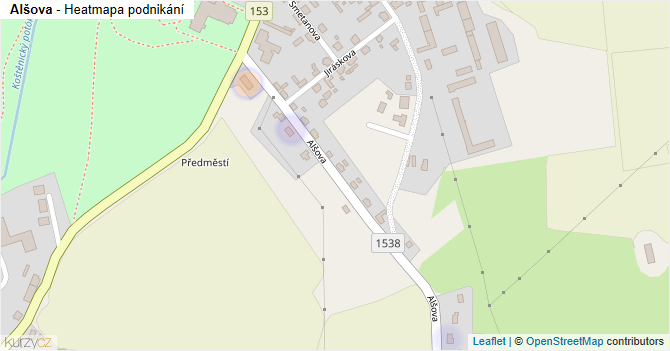 Alšova - mapa podnikání