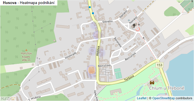 Husova - mapa podnikání