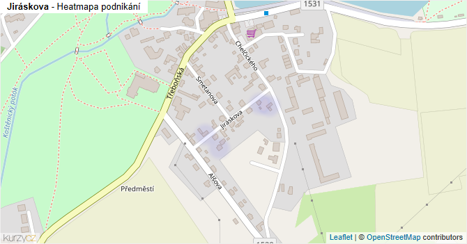 Jiráskova - mapa podnikání