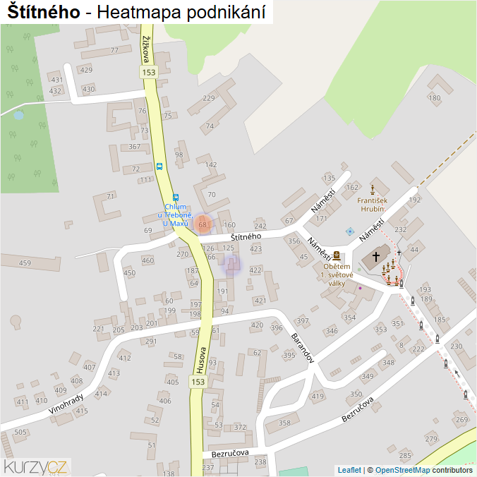 Mapa Štítného - Firmy v ulici.