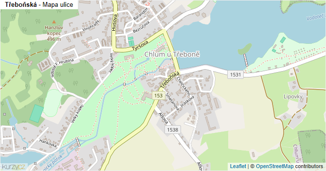 Třeboňská - mapa ulice