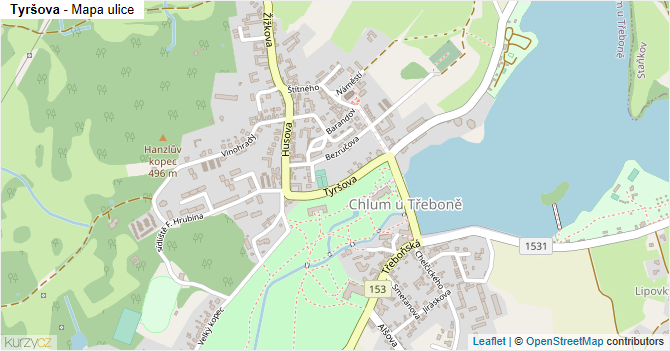 Tyršova - mapa ulice