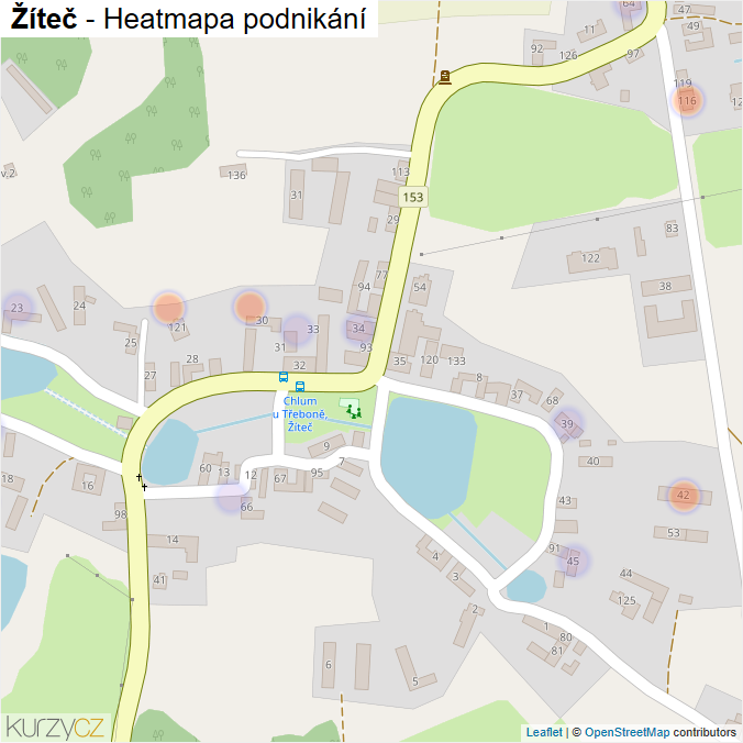 Mapa Žíteč - Firmy v části obce.