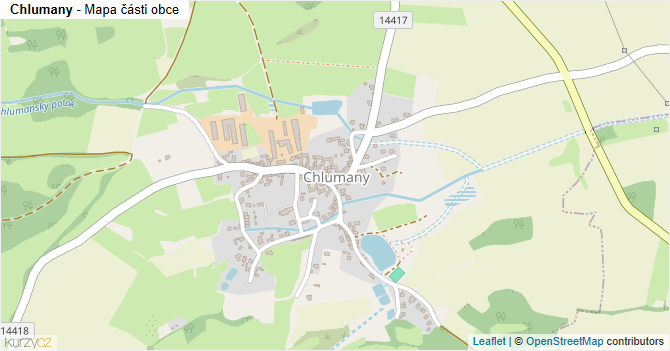 Chlumany - mapa části obce