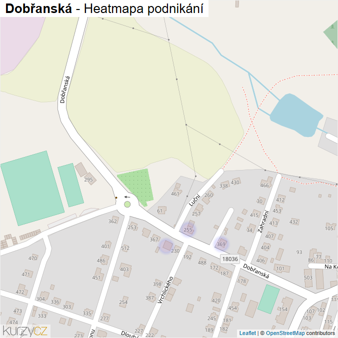 Mapa Dobřanská - Firmy v ulici.