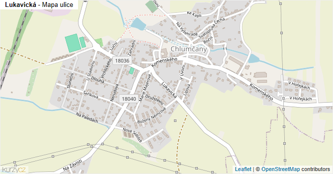 Lukavická - mapa ulice