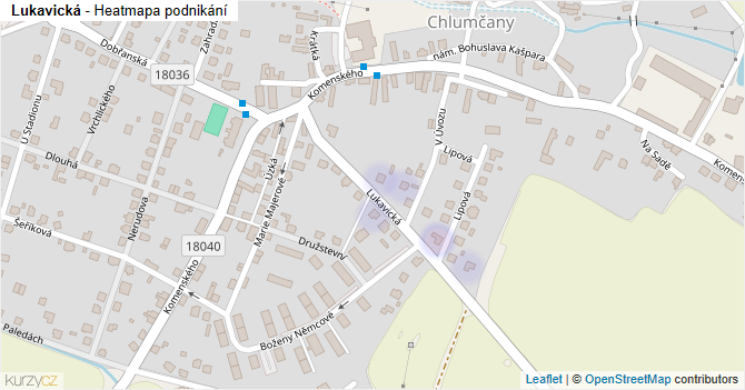 Lukavická - mapa podnikání
