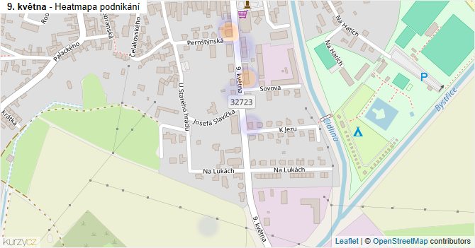 9. května - mapa podnikání