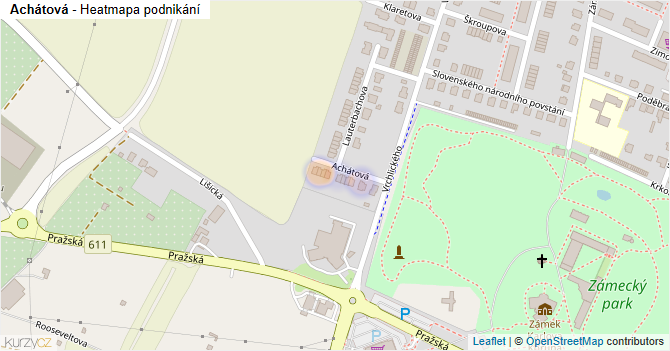 Achátová - mapa podnikání