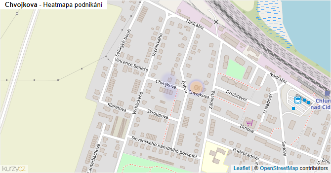Chvojkova - mapa podnikání