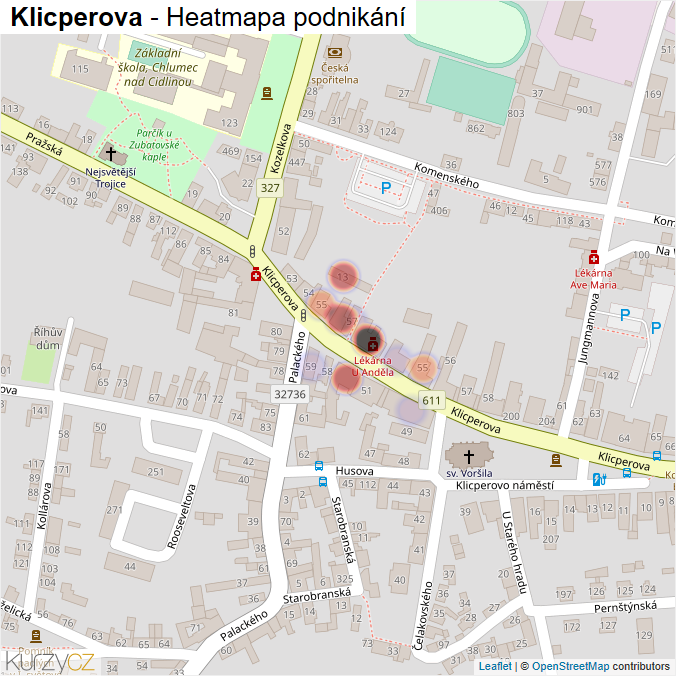 Mapa Klicperova - Firmy v ulici.