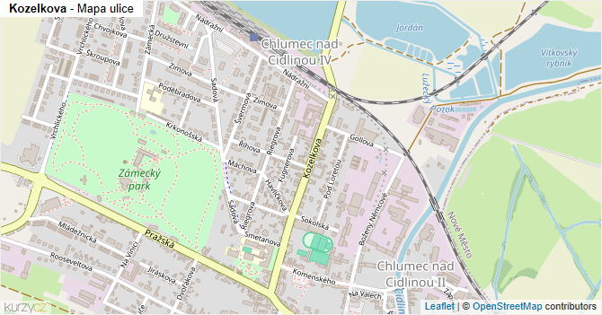 Kozelkova - mapa ulice