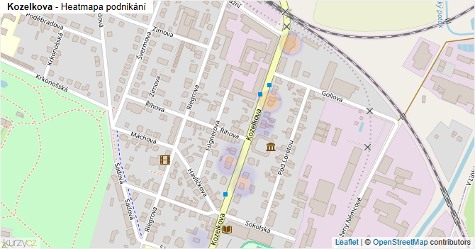 Kozelkova - mapa podnikání