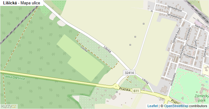 Lišická - mapa ulice