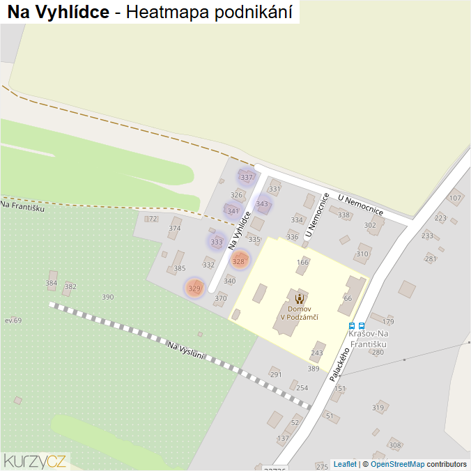 Mapa Na Vyhlídce - Firmy v ulici.