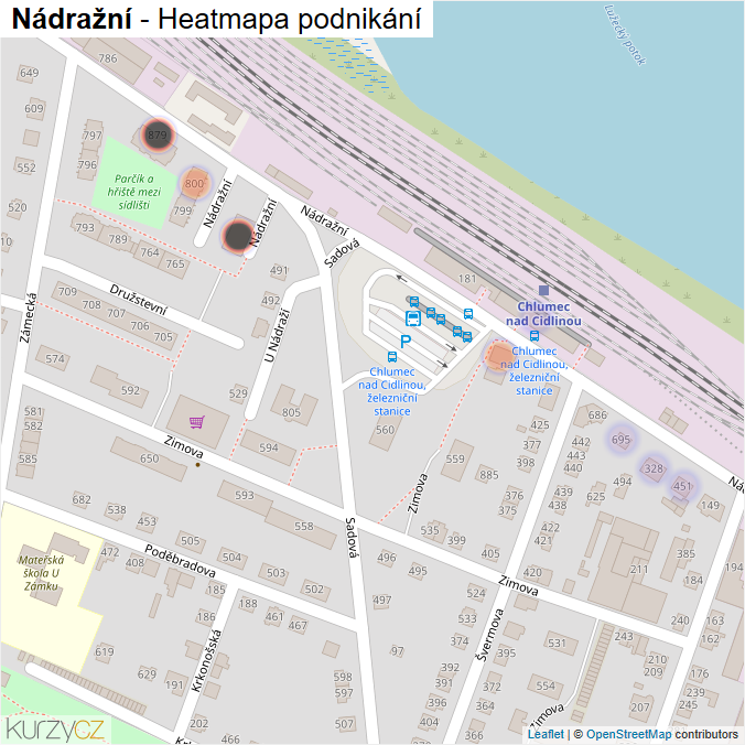 Mapa Nádražní - Firmy v ulici.