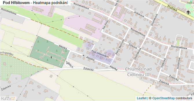 Pod Hřbitovem - mapa podnikání