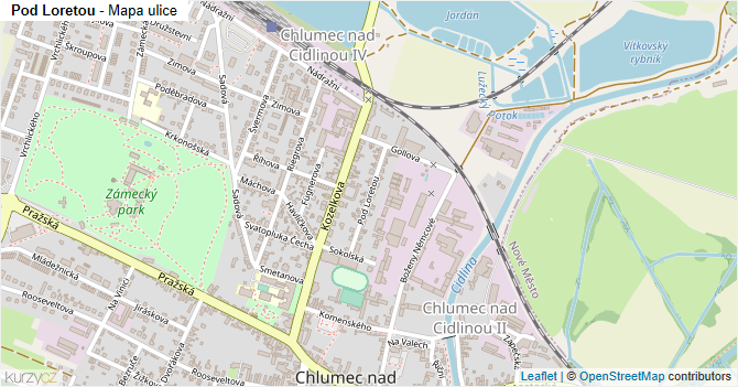 Pod Loretou - mapa ulice