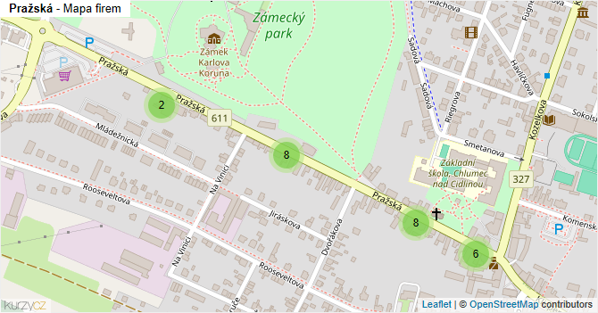 Pražská - mapa firem