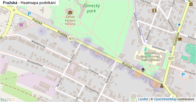 Pražská - mapa podnikání