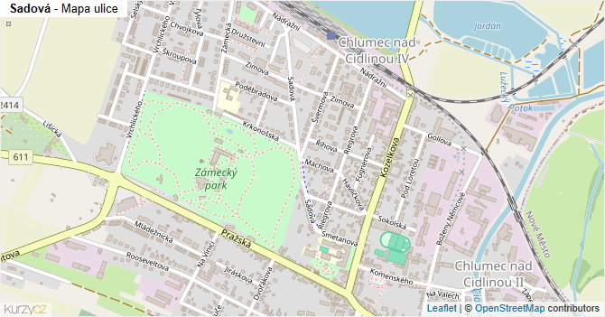 Sadová - mapa ulice