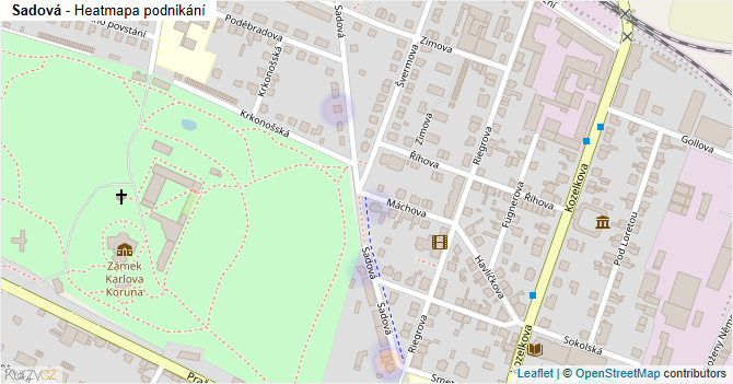 Sadová - mapa podnikání