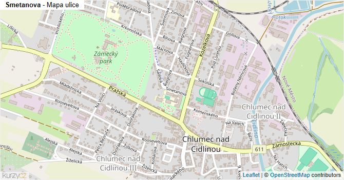 Smetanova - mapa ulice