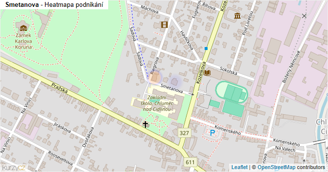 Smetanova - mapa podnikání