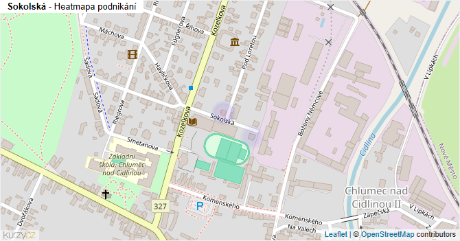Sokolská - mapa podnikání