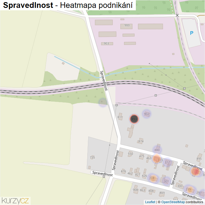 Mapa Spravedlnost - Firmy v ulici.