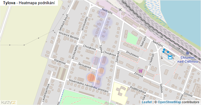 Tylova - mapa podnikání