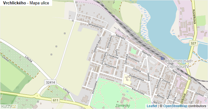 Vrchlického - mapa ulice