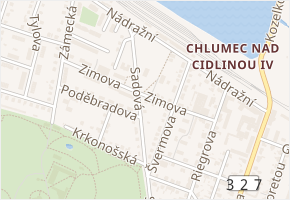 Zimova v obci Chlumec nad Cidlinou - mapa ulice