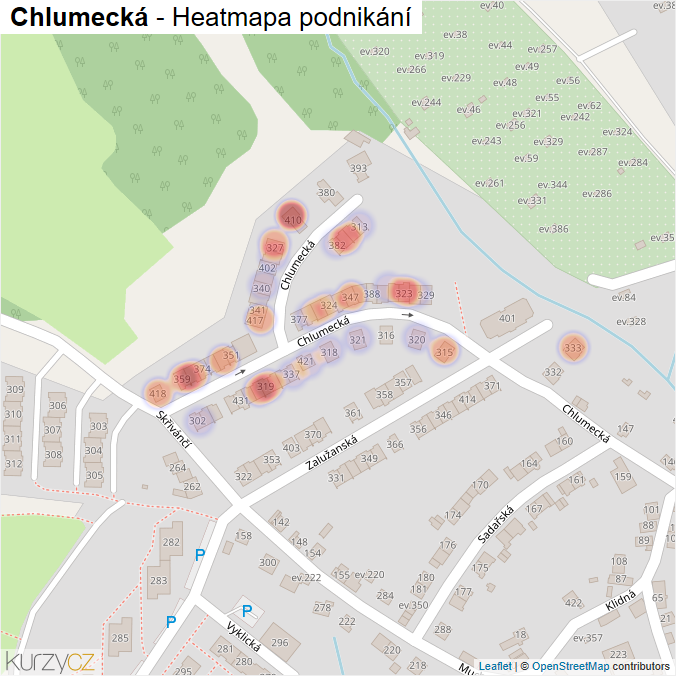Mapa Chlumecká - Firmy v ulici.