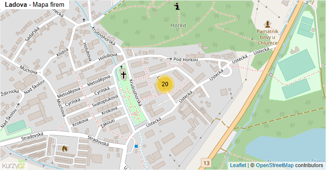 Ladova - mapa firem