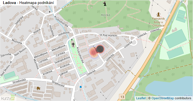 Ladova - mapa podnikání
