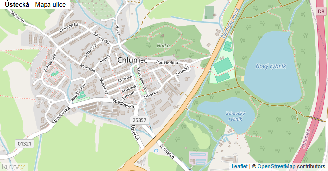 Ústecká - mapa ulice