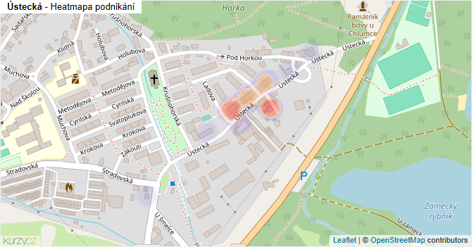 Ústecká - mapa podnikání