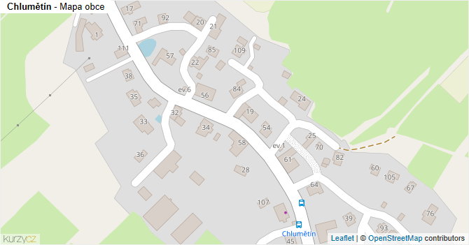 Chlumětín - mapa obce