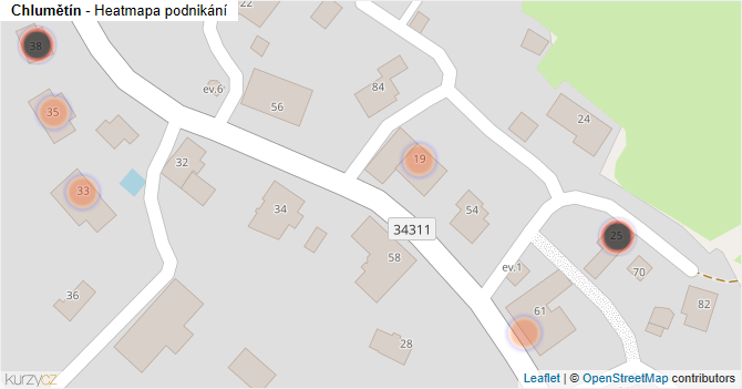 Chlumětín - mapa podnikání