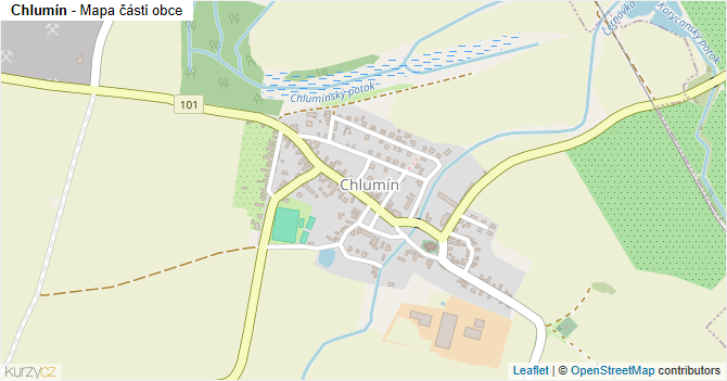 Chlumín - mapa části obce
