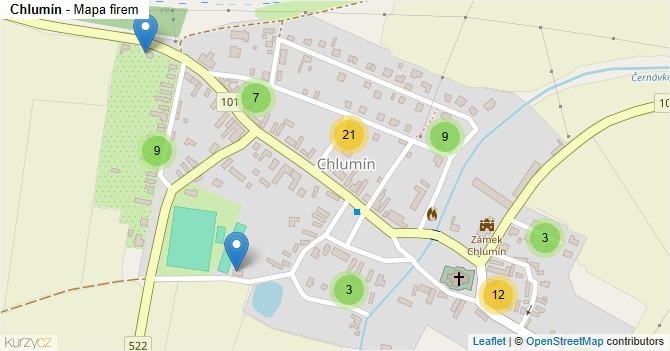 Chlumín - mapa firem